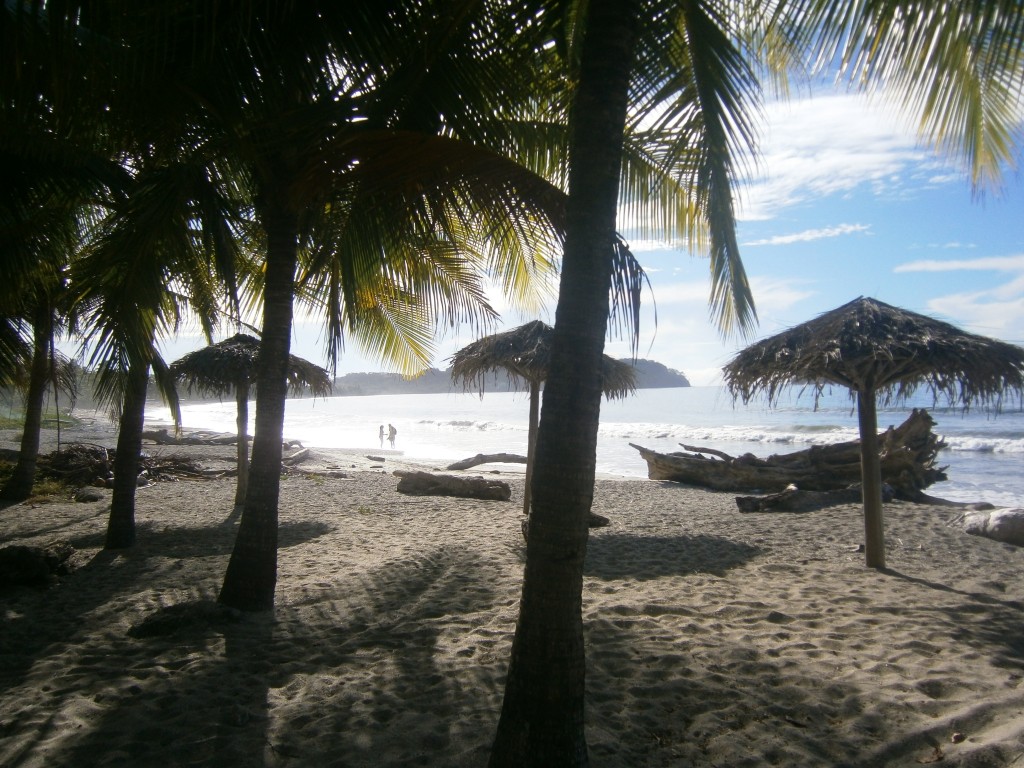 Beach Cabanas outside the hotel las brisas del pacifico at playa samara