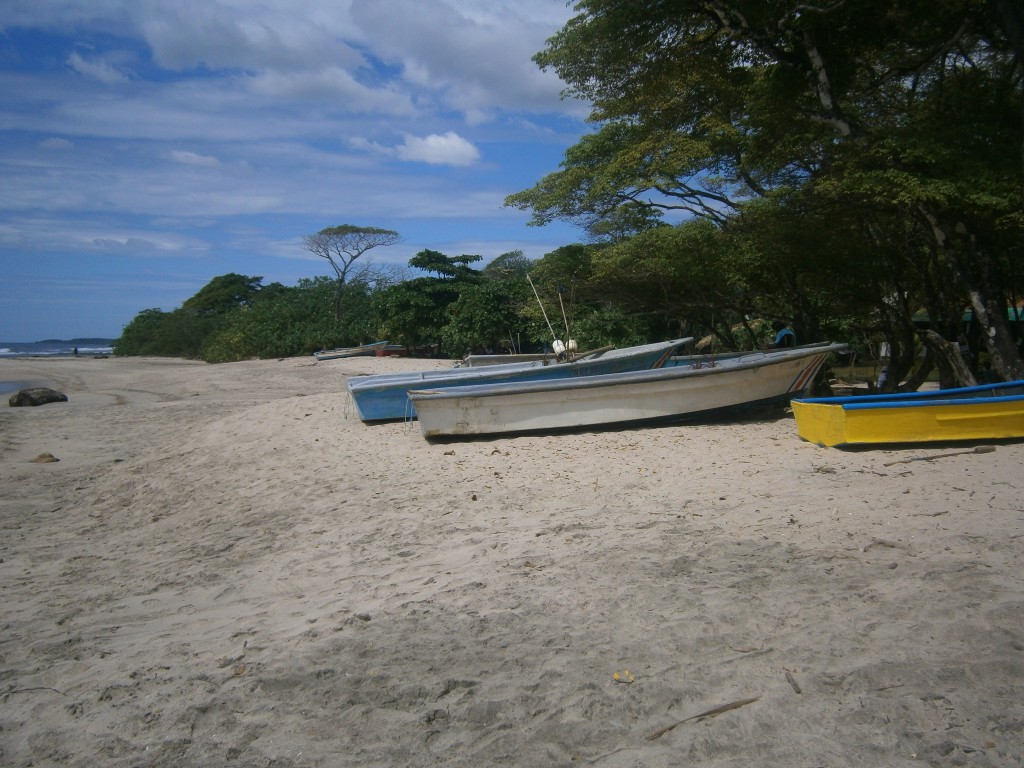 Boats on the shore of Playa Pelada