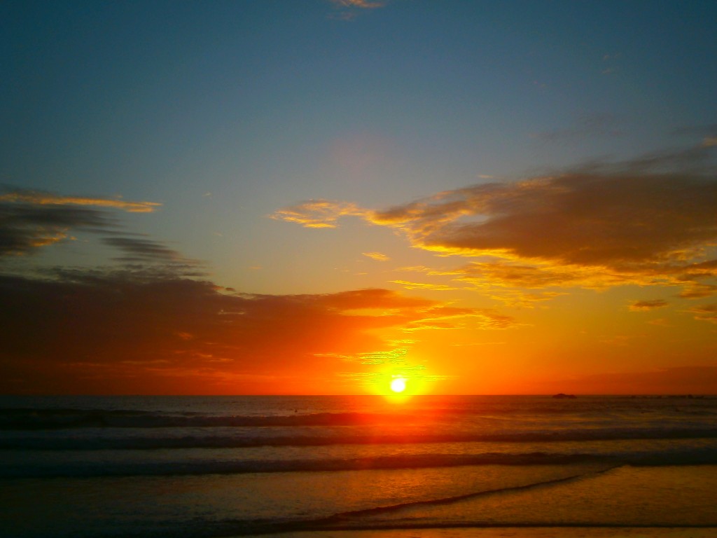 Sunset at playa guiones