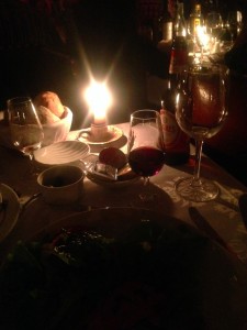 Candle lit dinner at A Severa in Lisbon Portugal
