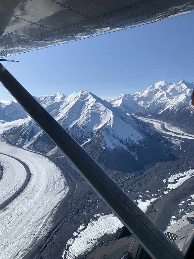 landing on a glacier Denali national park