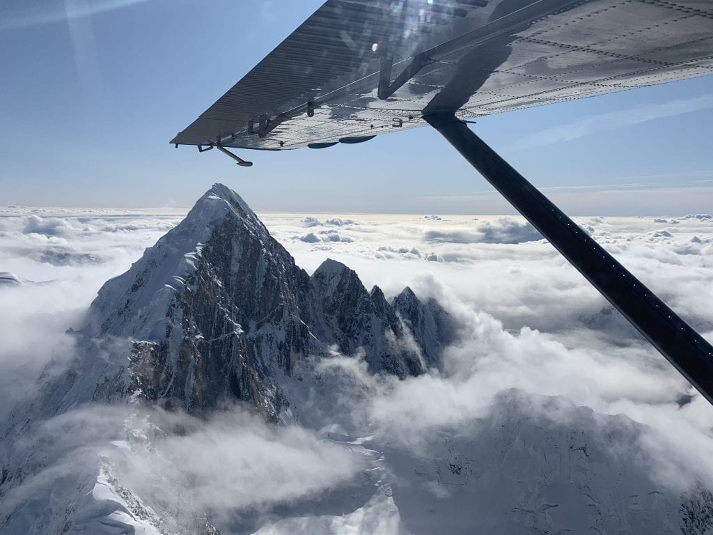 landing on a glacier Denali national park