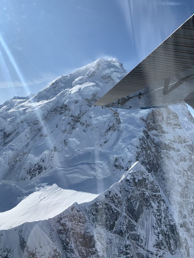 landing on a glacier Denali national park