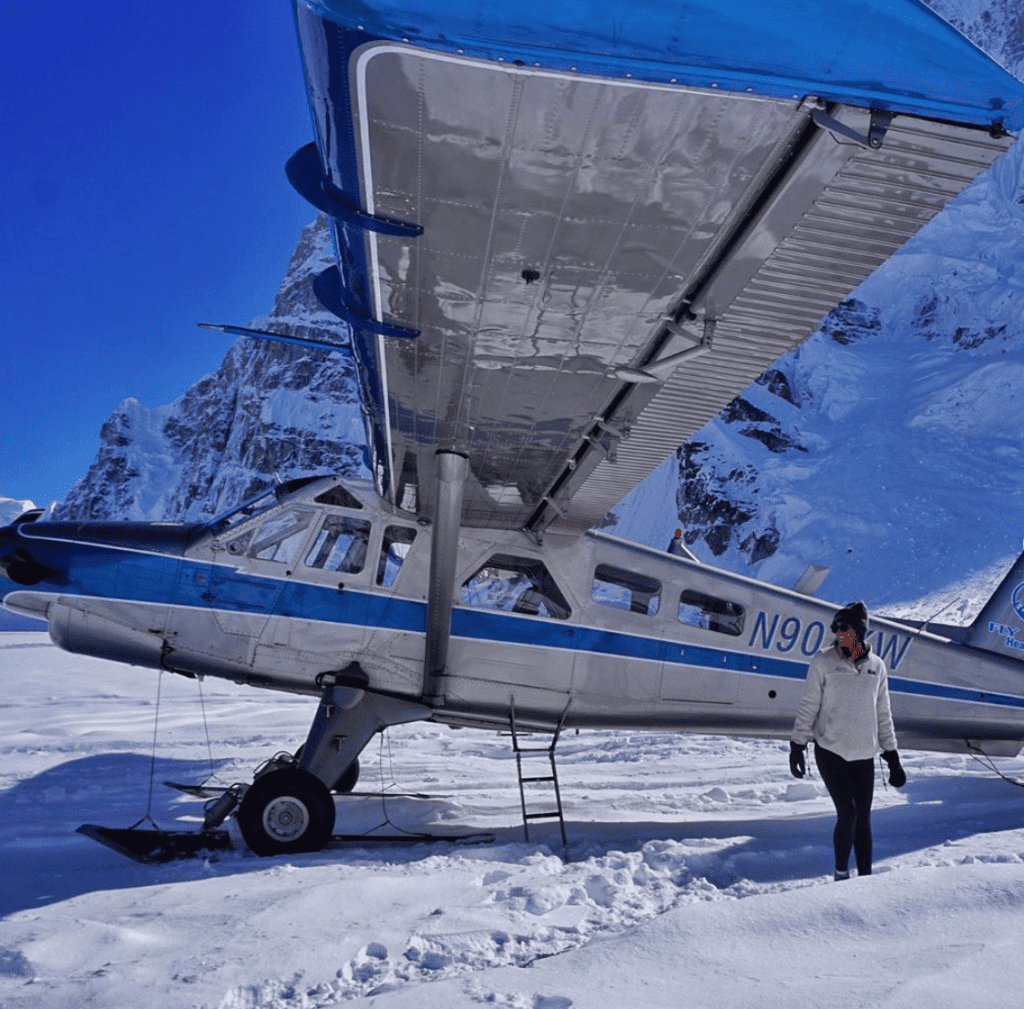 landing on a glacier Denali national park